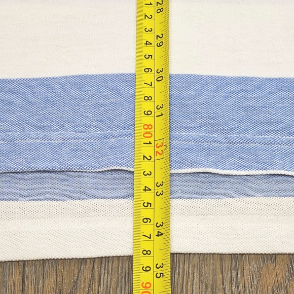 IZOD Men's Polo Shirt 3X Big & Tall Blue White Striped Old Money Preppy Golf Top - Picture 9 of 11